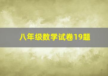 八年级数学试卷19题