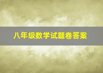 八年级数学试题卷答案