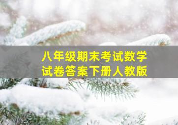 八年级期末考试数学试卷答案下册人教版