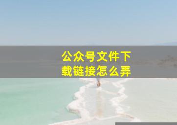 公众号文件下载链接怎么弄