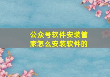 公众号软件安装管家怎么安装软件的