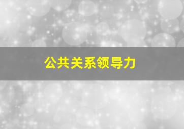 公共关系领导力