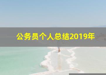 公务员个人总结2019年