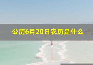 公历6月20日农历是什么