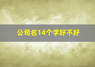 公司名14个字好不好