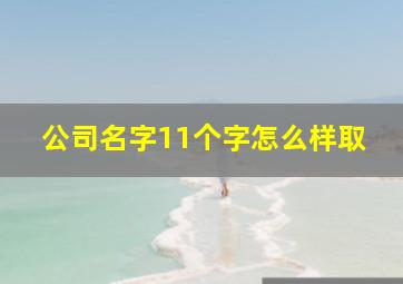 公司名字11个字怎么样取