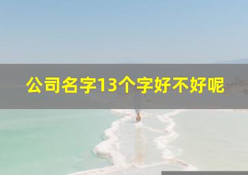 公司名字13个字好不好呢