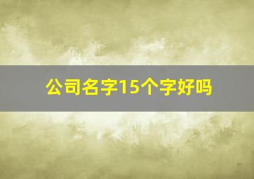 公司名字15个字好吗