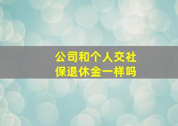 公司和个人交社保退休金一样吗