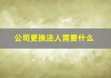 公司更换法人需要什么