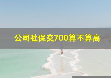 公司社保交700算不算高