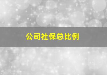 公司社保总比例