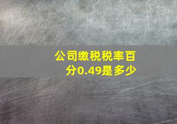 公司缴税税率百分0.49是多少