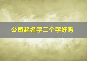 公司起名字二个字好吗