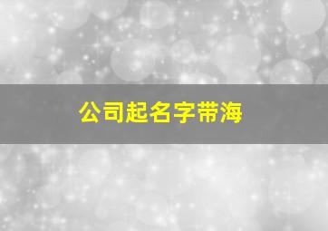 公司起名字带海