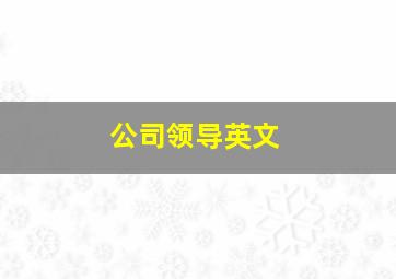 公司领导英文