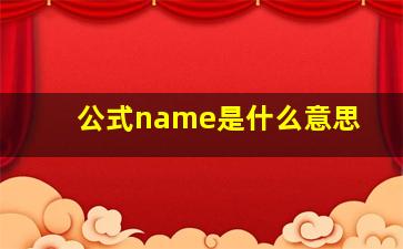 公式name是什么意思