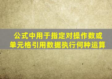 公式中用于指定对操作数或单元格引用数据执行何种运算