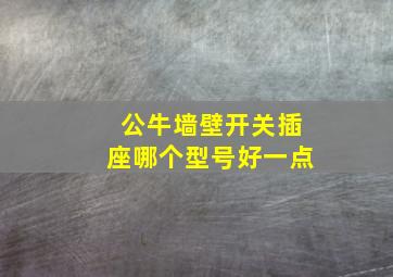 公牛墙壁开关插座哪个型号好一点