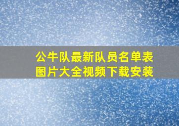 公牛队最新队员名单表图片大全视频下载安装