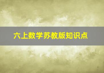 六上数学苏教版知识点