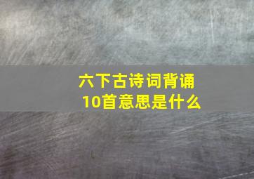 六下古诗词背诵10首意思是什么