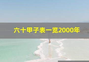 六十甲子表一览2000年