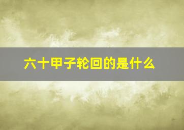 六十甲子轮回的是什么