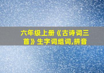 六年级上册《古诗词三首》生字词组词,拼音