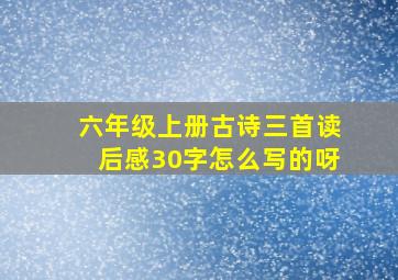 六年级上册古诗三首读后感30字怎么写的呀