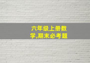 六年级上册数学,期末必考题