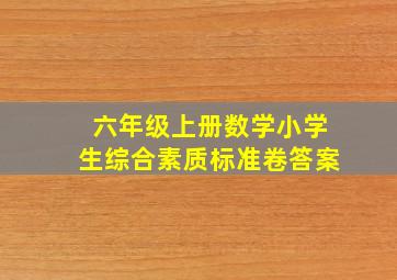 六年级上册数学小学生综合素质标准卷答案