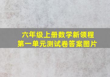 六年级上册数学新领程第一单元测试卷答案图片