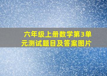 六年级上册数学第3单元测试题目及答案图片