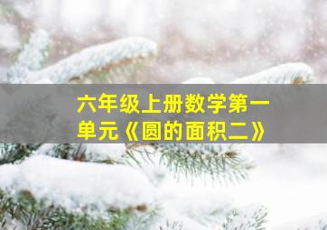 六年级上册数学第一单元《圆的面积二》