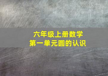 六年级上册数学第一单元圆的认识