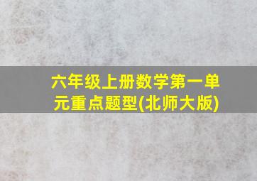 六年级上册数学第一单元重点题型(北师大版)