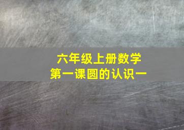 六年级上册数学第一课圆的认识一