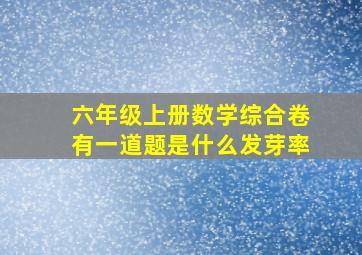 六年级上册数学综合卷有一道题是什么发芽率