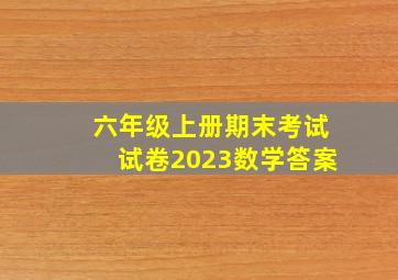 六年级上册期末考试试卷2023数学答案