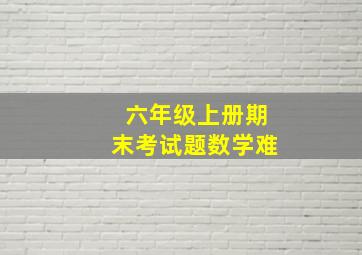 六年级上册期末考试题数学难