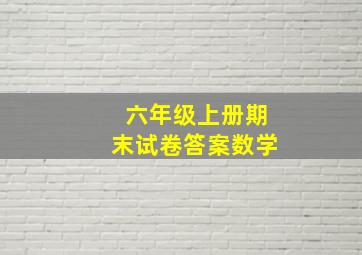 六年级上册期末试卷答案数学