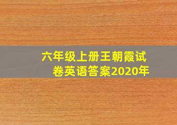 六年级上册王朝霞试卷英语答案2020年