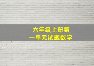 六年级上册第一单元试题数学