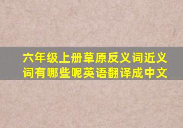 六年级上册草原反义词近义词有哪些呢英语翻译成中文