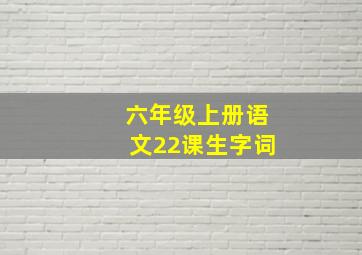 六年级上册语文22课生字词