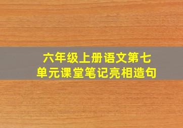 六年级上册语文第七单元课堂笔记亮相造句