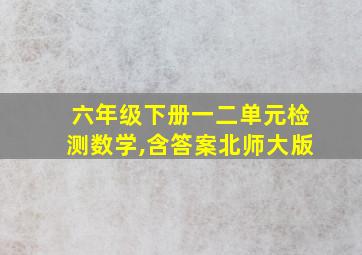 六年级下册一二单元检测数学,含答案北师大版