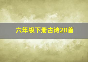 六年级下册古诗20首