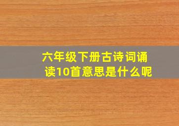 六年级下册古诗词诵读10首意思是什么呢